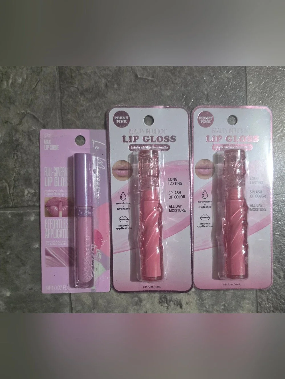 2 x Beauty Intuition Peony Pink Lip Gloss & LeMercerie #723 Max Lip Shine BNIB